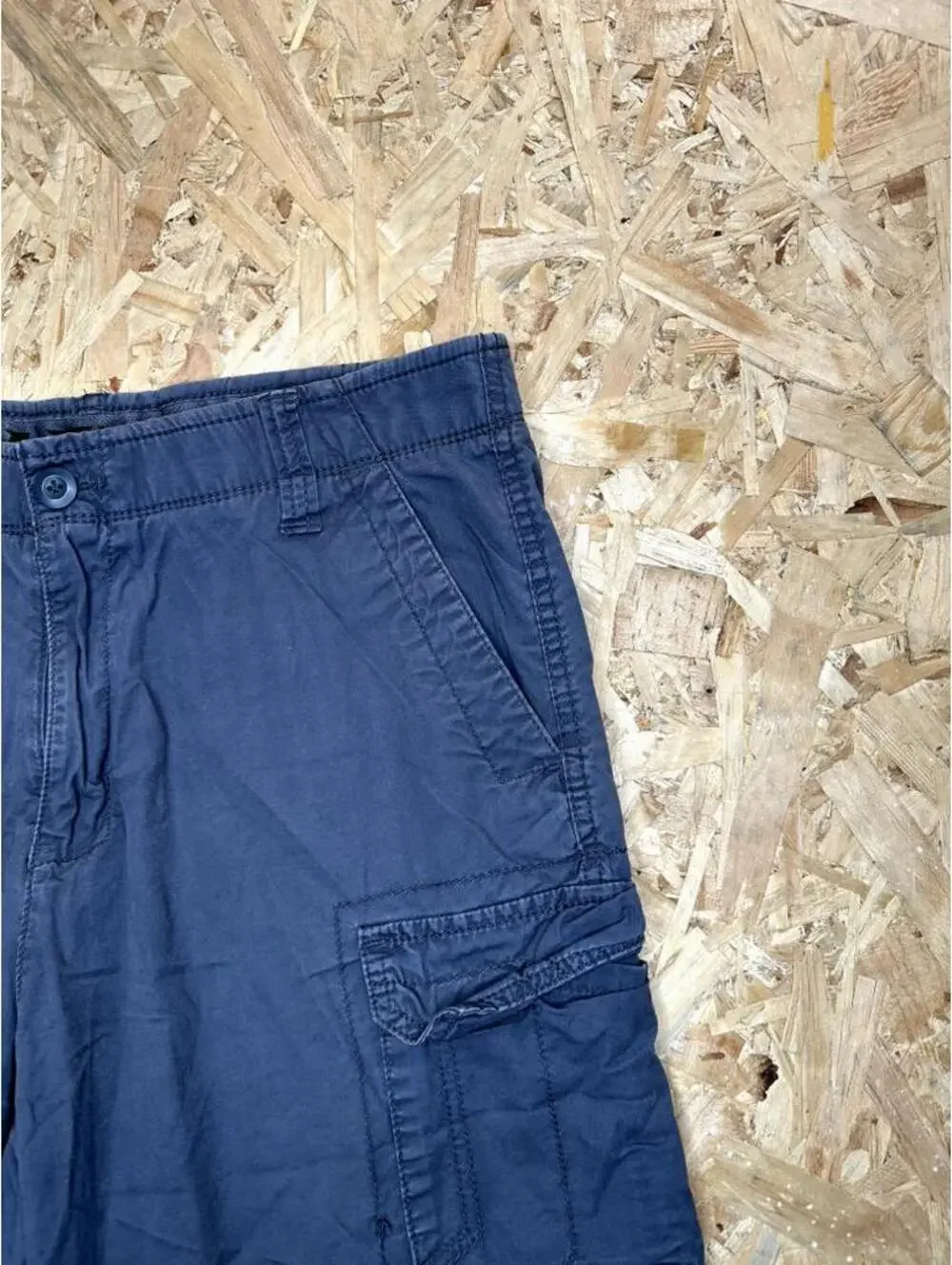 George Mens Flex Cargo Shorts Size 32 Navy Blue Cotton Blend Casual Utility